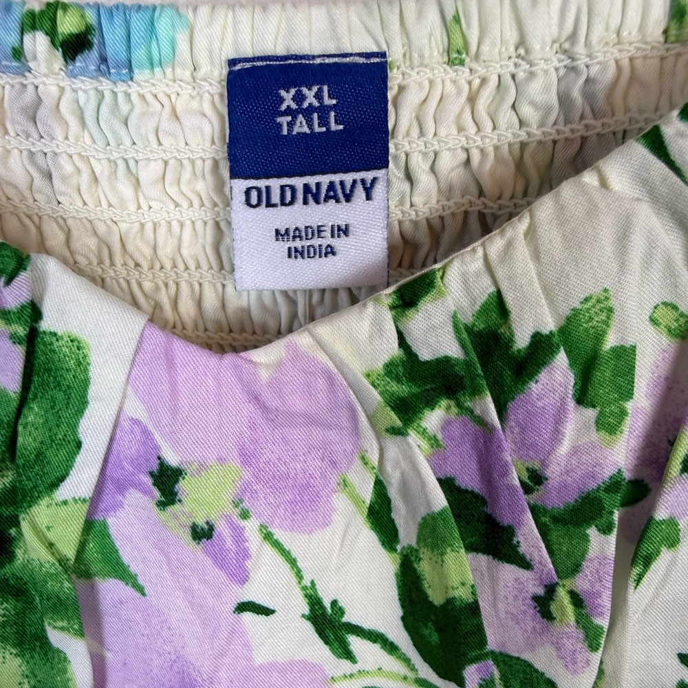 Old Navy Smocked Mindy Twill Womens Mini Dress XXLT‎ Tall 100% Cotton - Picture 2 of 7